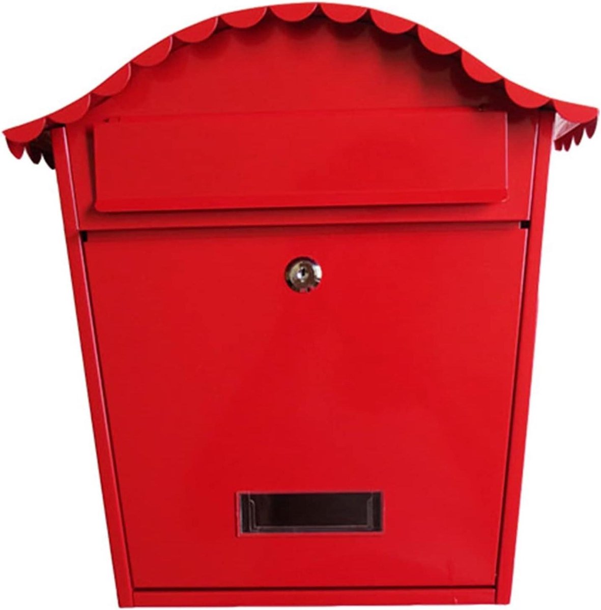 Wandmontage Brievenbus - Postbus Buiten - Post Ontvangen - Afsluitbaar met Sleutels - 36 x 13.5 x 37 cm - Rood