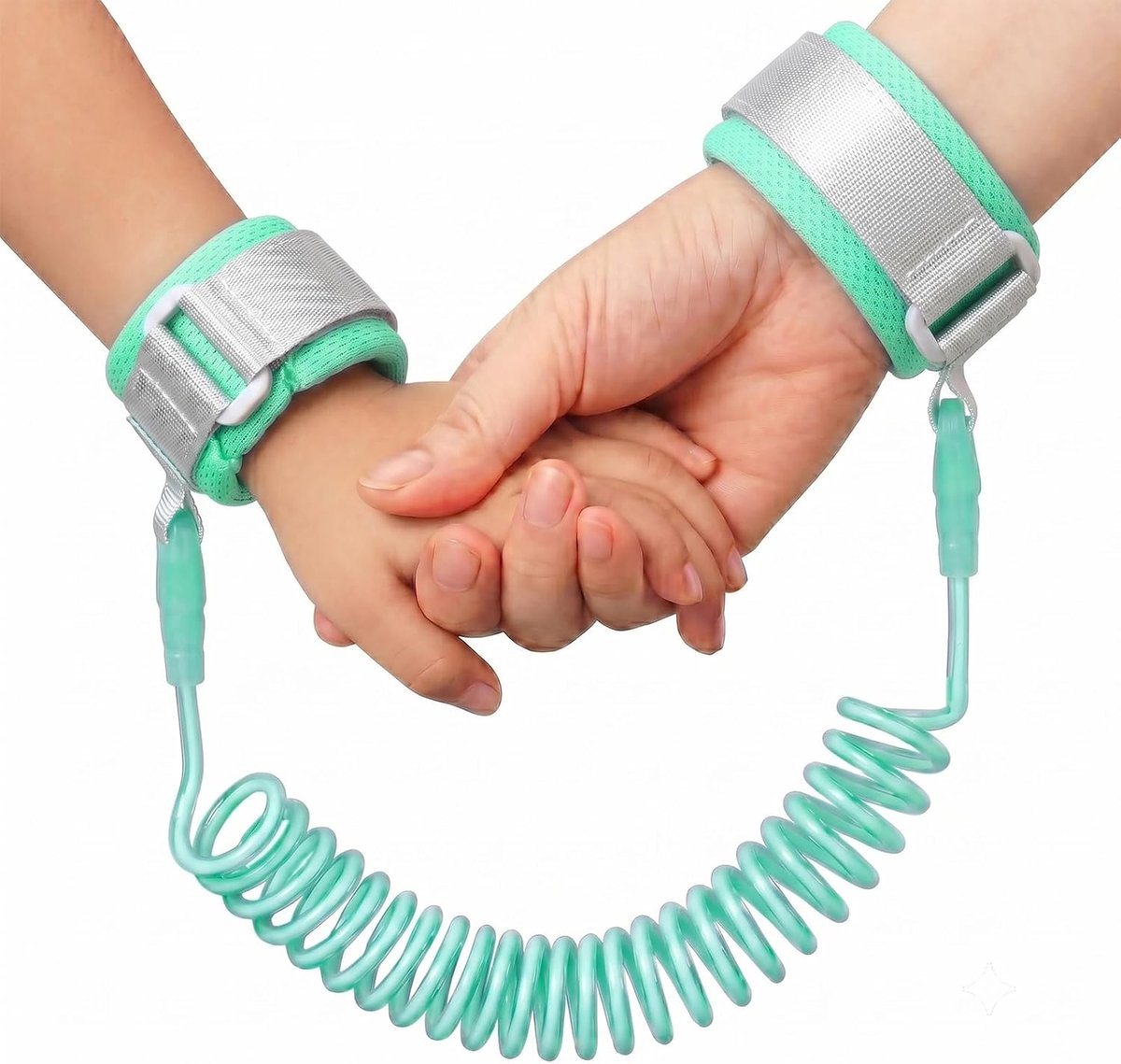 Anti-verlies, 2 m, veiligheidsgordel voor kinderen met vast hoofd, veiligheidsharnas voor baby's om te wandelen en te wandelen op openbare plaatsen, groen