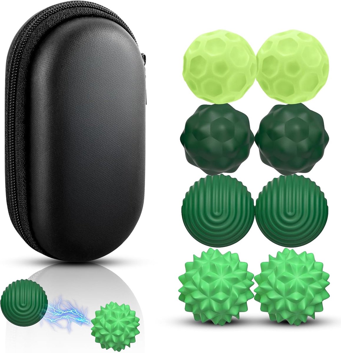 8 stuks anti-stressbal voor volwassenen, magnetische ballen, sensorisch siliconen, fidgetspeelgoed, draagbaar, meerkleurig, massageballen, cadeau (groen)