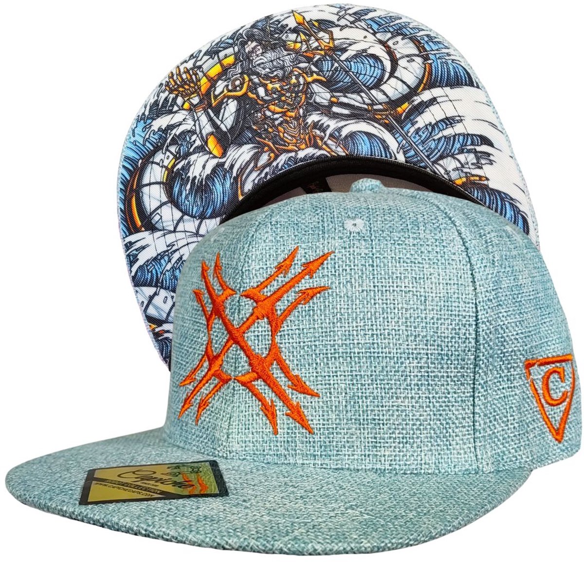 Capiche® Snapback – Robot Poseidon – Lichtblauw – Verstelbaar met Druksluiting – Sportcap – Pet voor Heren