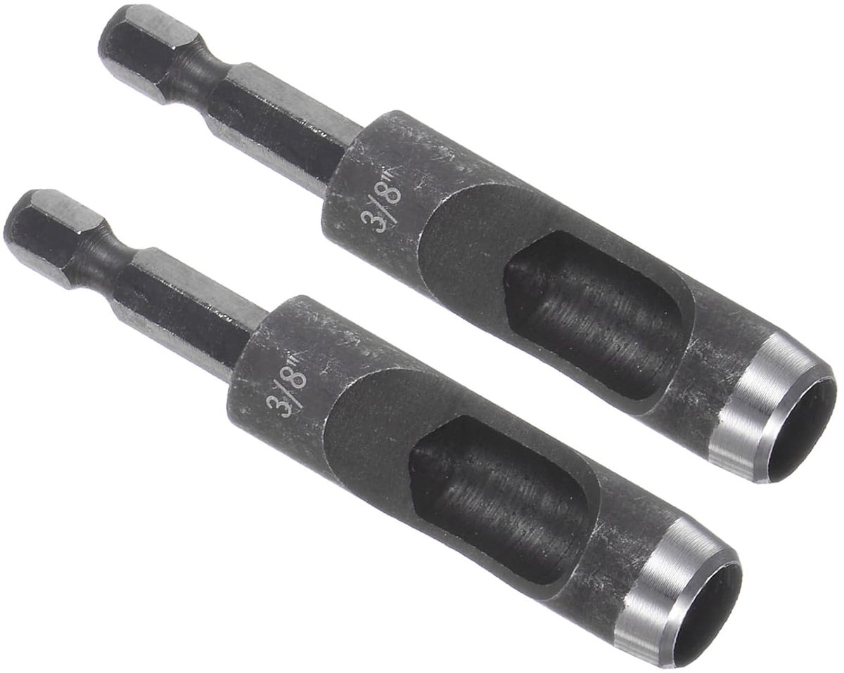 Perforator, diameter 3/8 inch, geperforeerde stansmachine van staal met een hoog koolstofgehalte - (toepassingen: voor rubber, papier, zachte materialen), 2 stuks