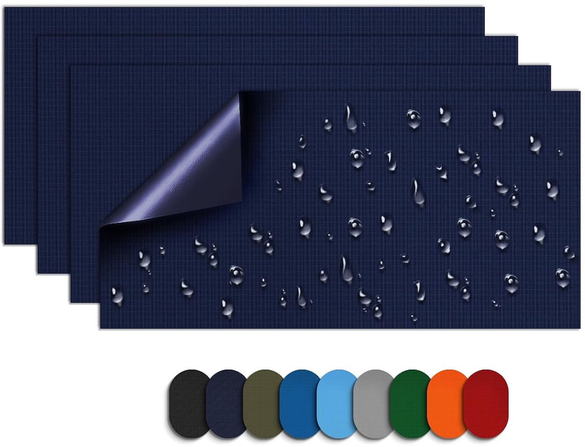 reparatiepatch voor donsjassen, jassen, zelfklevende patches voor kleding, tent, bovenkleding, nylon stof reparatietape waterdichte lichtgewicht donsjack scheurpatch 4 stuks
