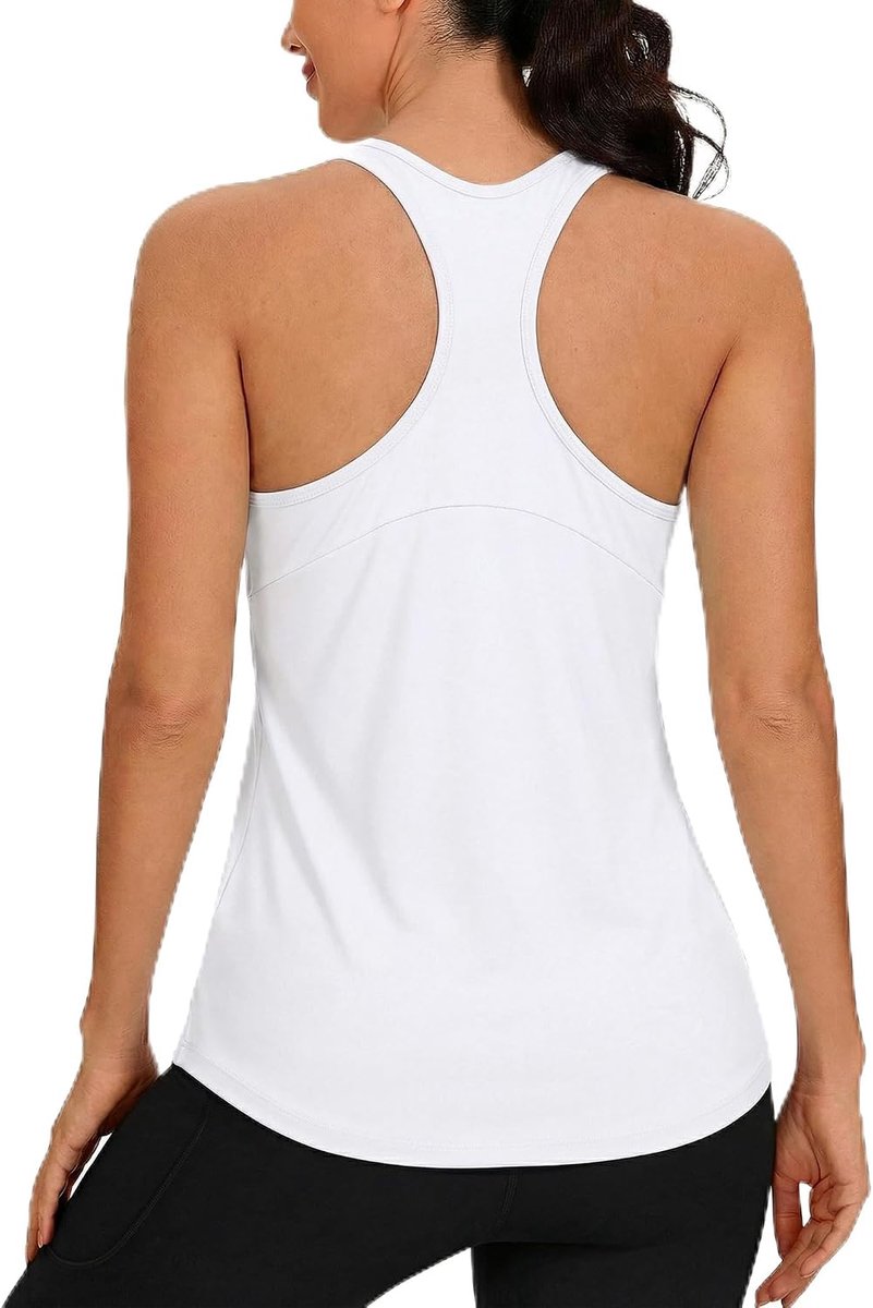 Reflecterende sporttop voor dames, racerback, fitness, tanktop, ademend, licht, sneldrogend, gym top