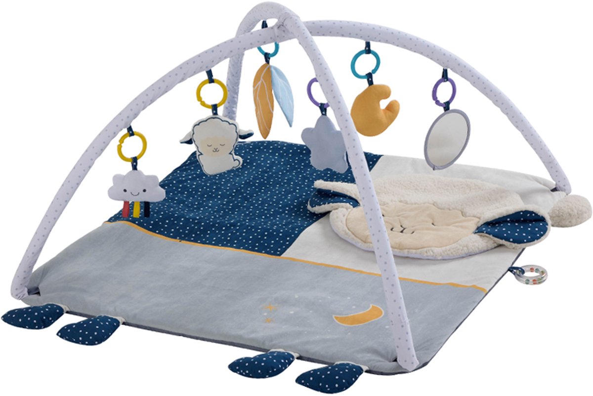Fluffica Dream Series – Babygym - Babyspeelmat met 5 Afneembare Speeltjes en Spiegel – Zacht Speelkleed voor Baby’s – 86 x 86 cm