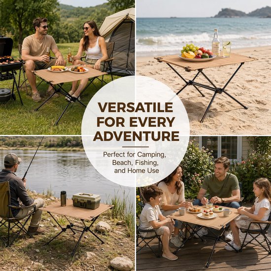 Campingtafel inklapbaar - opvouwbaar kaki - met draagtas - ideaal voor picknicks - SnelShoppen — afbeelding 5