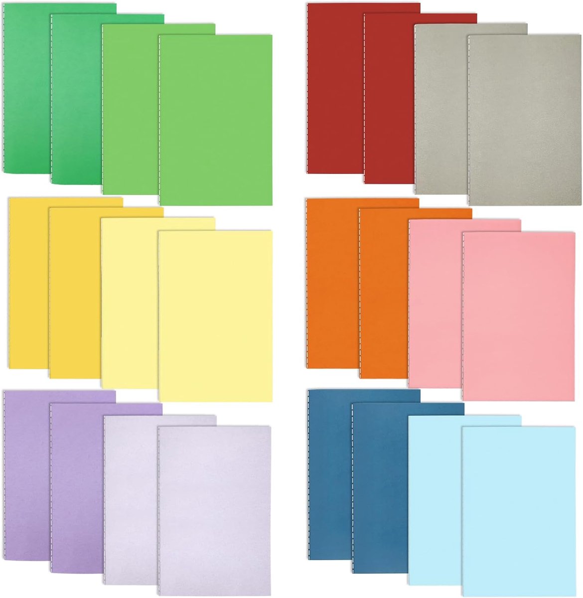 24 Pack A6 Minidagboekjes, 8,5x12,5cm Handig Mini-Notitieboekje met Lijntje | 36 Pagina’s 12 Verschillende Kleuren Zakformaat Dagboekjes Bulkcadeaus Mini-Notitieblokjes voor Studenten Schrijven