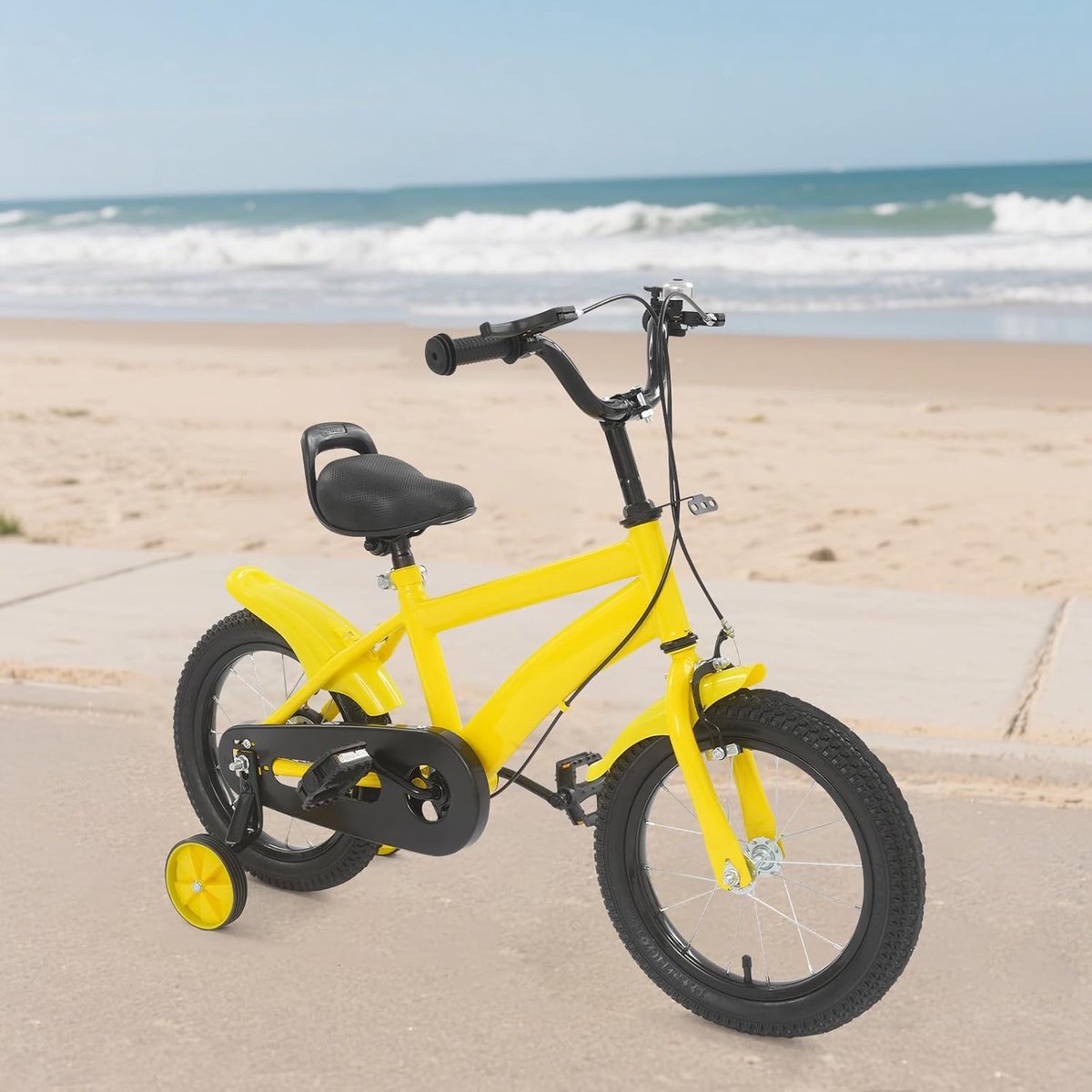 14 inch kinderfiets voor jongens en meisjes vanaf 3-7 jaar, verbeterde kinderfiets met steunwielen, fiets voor kinderen, in hoogte verstelbaar, kinderfietsen voor training, outdoor