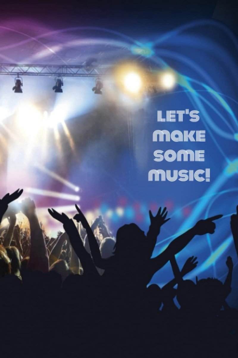 Notebook voor muzieknotatie: Let's make some music! , 12 notenbalken per bladzijde