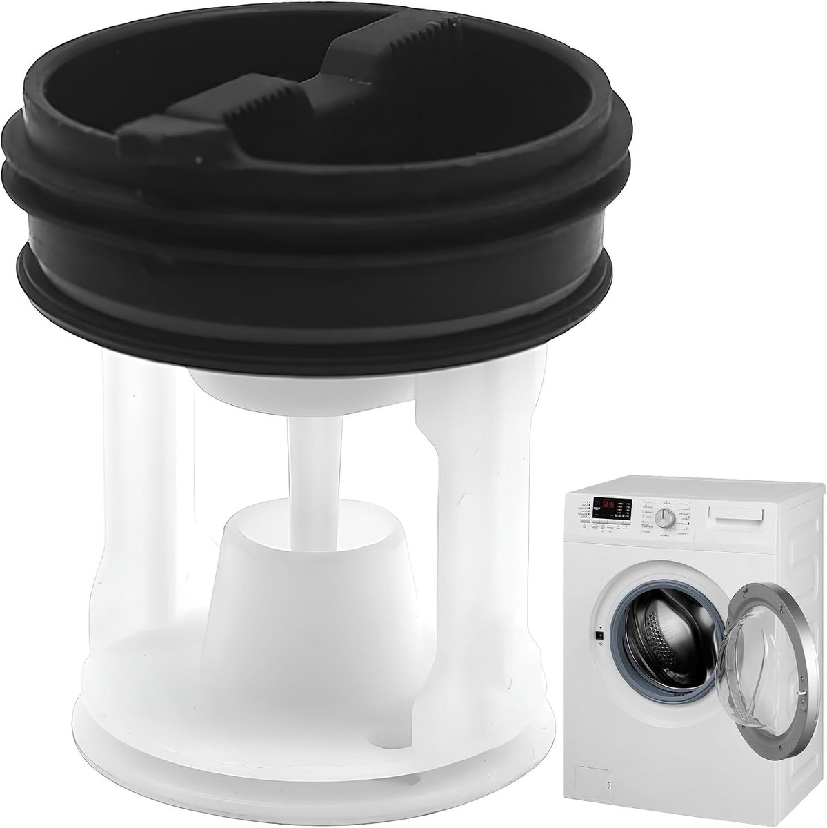 1 stuk pluiszeef, vervanging voor pluiszeef, vervangende pluiszeef voor wasmachine, filter pluisfilterinzet, trommelwasmachinekranen filter, hoogwaardig filterinzetstuk, bescherming voor loogpomp