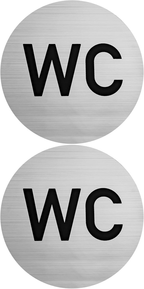 "WC dames heren", 2 stuks, Ø 100 mm, design 2, zelfklevende folie, toiletstickers voor binnen en buiten, wc-bord, plaksticker, toiletbordje, zelfklevend, deurbordje