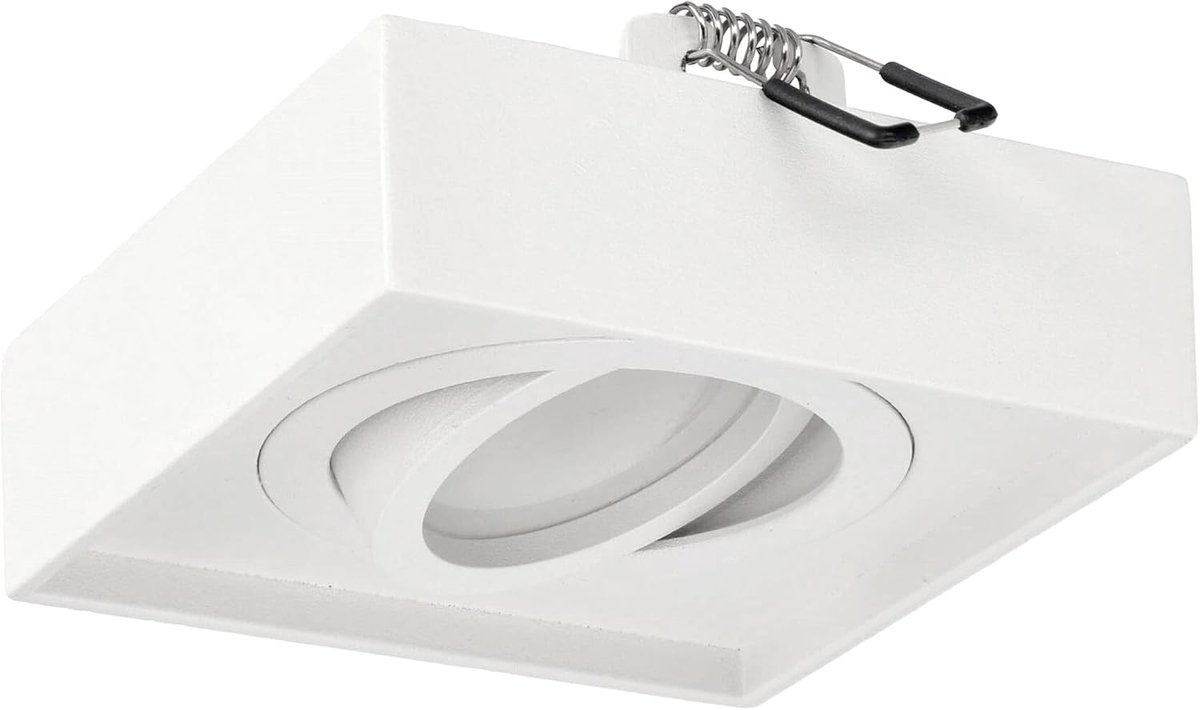 Plafondlamp PALLAD 1 MINI Wit - Aluminium Inbouwspot Vierkant Draaibaar GU10 Binnenverlichting Plafondarmatuur Schijnwerper Verlichting voor de Keuken Woonkamer