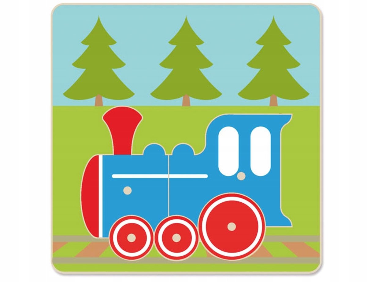 Houten Trein Inlegpuzzel met Pinnen voor Kinderen