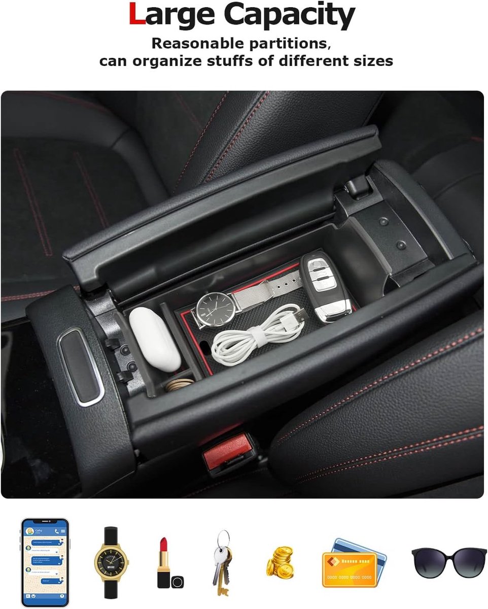 Center Console Storage Box for Mercedes A-Class W177 V177 B-Class W247 GLA H247 CLA C118 2019-2023 2024, Armrest Shelf - ShopVlot