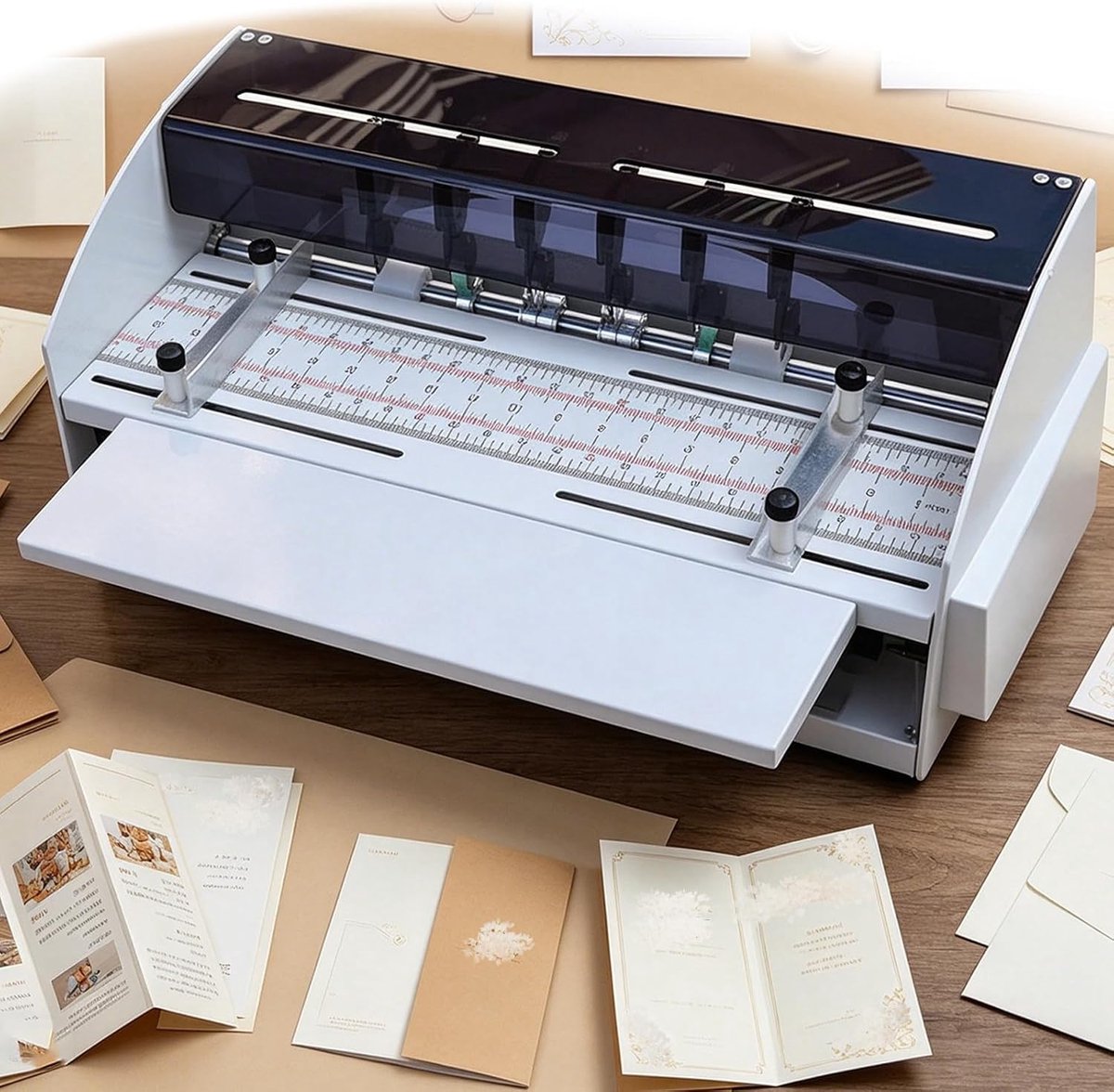 Elektrisch Papier Vouwapparaat - Ril Snij Perforeer - Kaarten Maken - 3-in-1 Multifunctioneel - 470mm Breed - Metaal