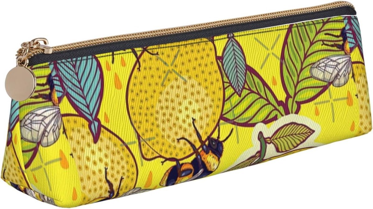 Pennenetui Grote Capaciteit - Etui Pennen - Organiseren van Spullen - Unieke Driehoek Vorm - 21 cm Lengte - Wit