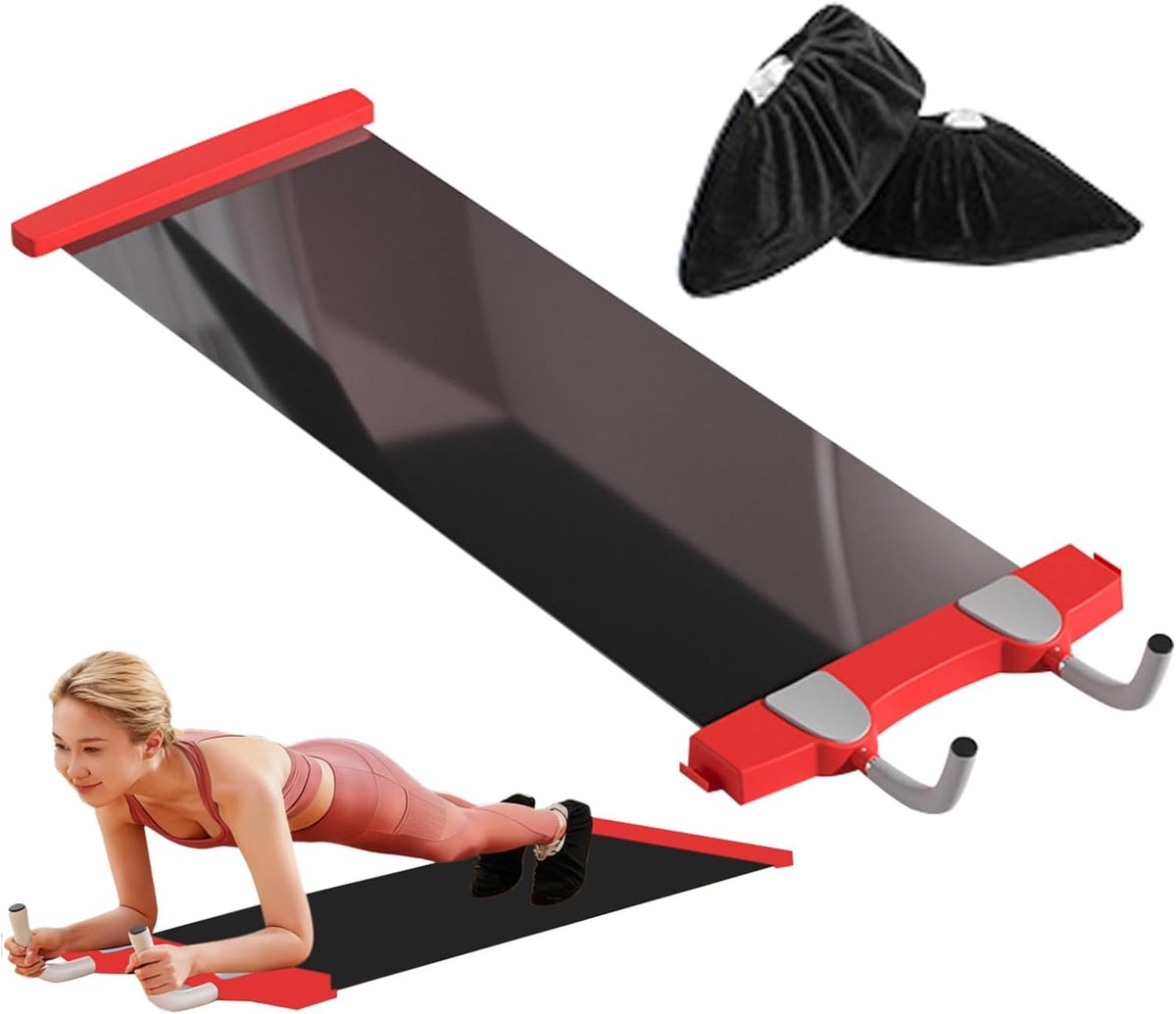 Slide Board - Oefenmat Schuifbord - Thuis Skieen - Schokabsorberend Compact Pad - 140 cm - Zwart