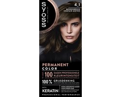 SYOSS Permanent Coloration 4-1 - Haarverf - Permanente Haarkleuring - Middenbruin – Grijsdekking – Vermindert Haarbreuk - 1 Stuk