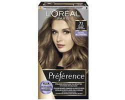 L'Oréal Paris Préférence Cool Blondes As Middenblond 7.1 - Permanente Haarkleuring