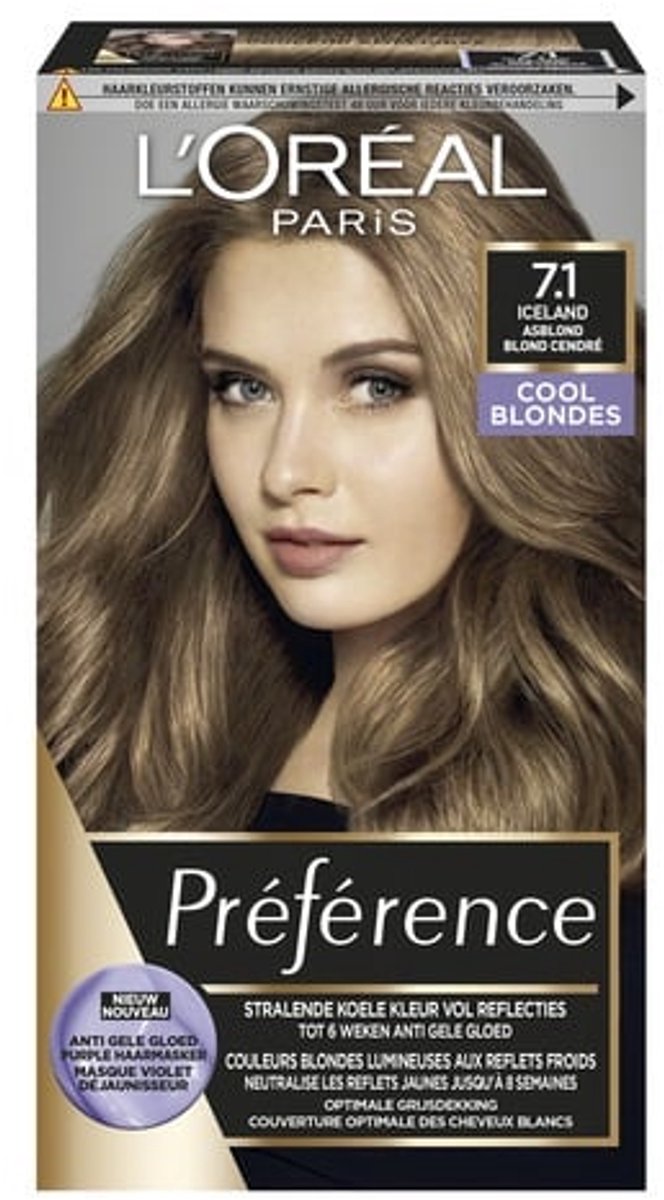 L’Oréal Paris Préférence Cool Blondes 7.1 - Iceland - Permanente haarverf