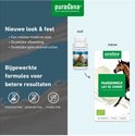 Afbeelding toont oude en nieuwe verpakking van Purasana paardenmelk. Nieuwe verpakking met paard in melk splash.