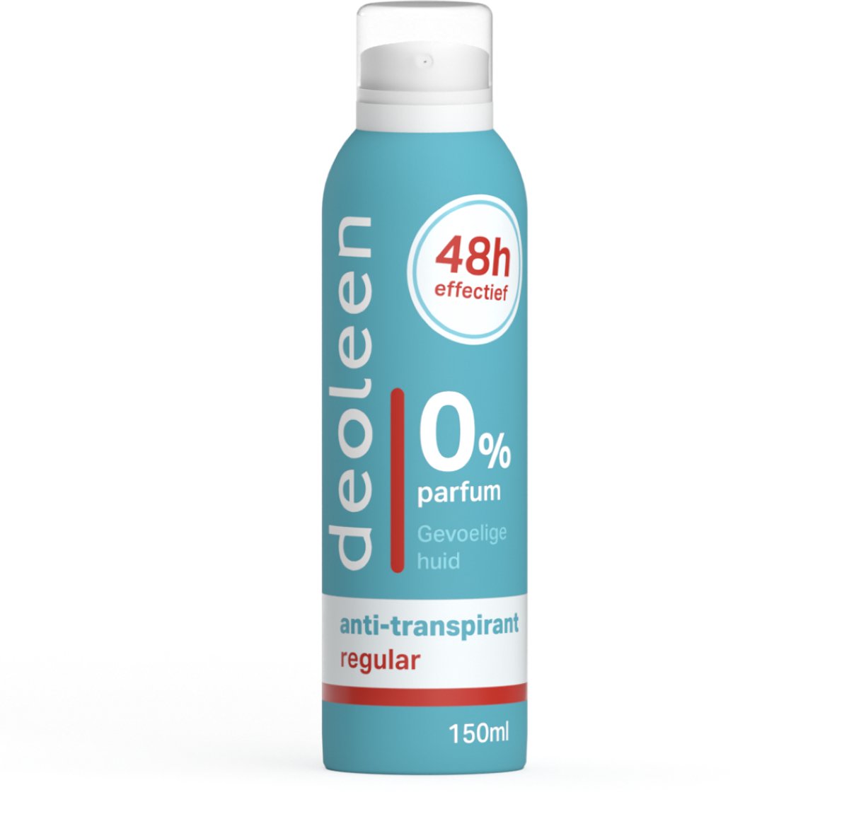 Deoleen Anti-transpirant - Aerosol Regular - Voorkomt overmatige transpiratie en transpiratiegeur - 48 uur effectief - 0% parfum - Dermatologisch getest - Deodorant - 150 ml