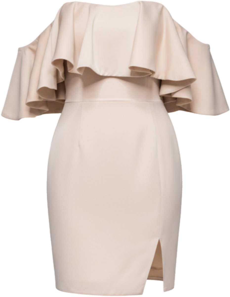LARICA Jurk - polyester - rits - jurk Naakt L