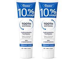 10% Hydroxyapatite Tandpasta - 2 stuks - Mint Smaak - Tandenbleek - Diep Schoon - Tandglazuur herstellen - hydroxyapatiet - Kiespijn - Gaatjes