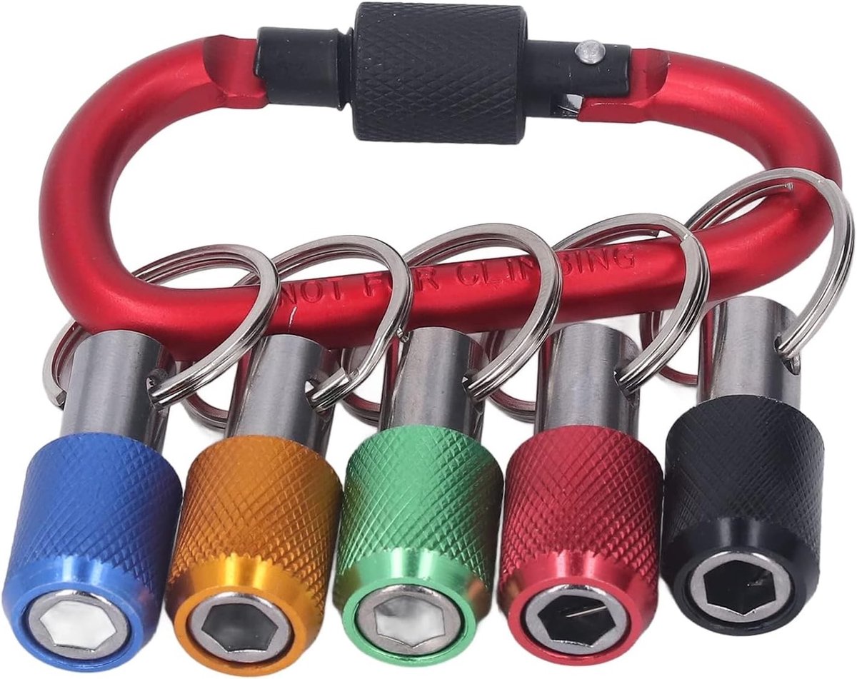 Bit Houder Set met 1/4-Inch Zes-Kant en 5 Kleurige Opzetstukken voor Elektrische Schroevendraaiers