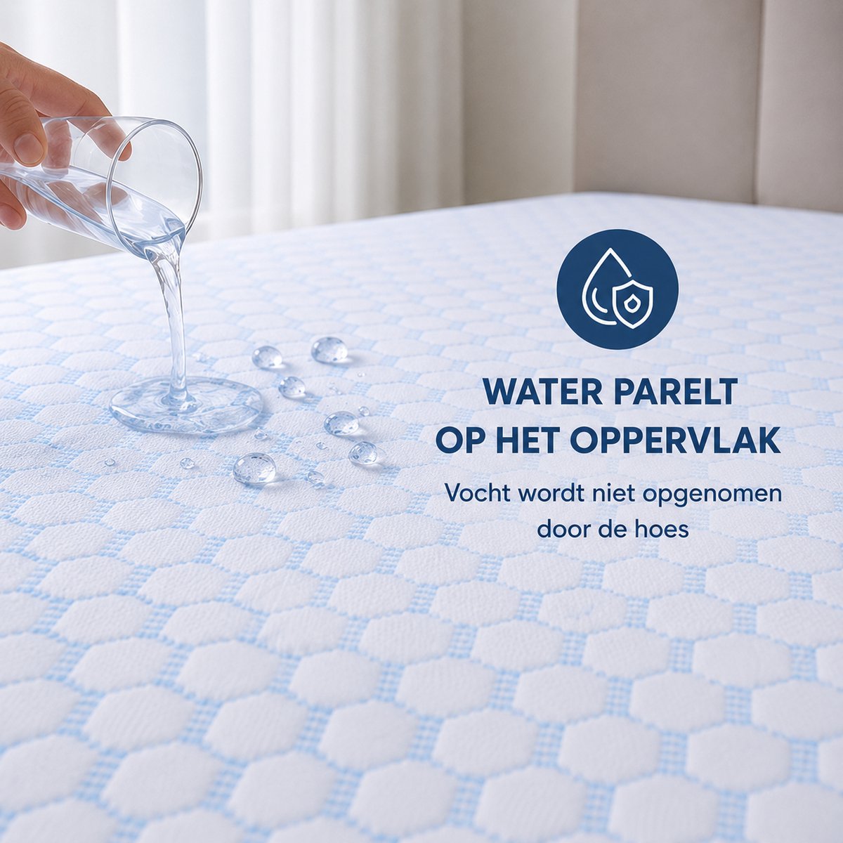 Cool Comfort Waterdichte Matrasbeschermer Molton - 100% Waterdicht & Dubbel Geweven-1-persoons (90x200 cm)
