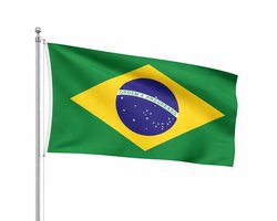 Het Vlaggenschip - Vlag Brazilië - 90 x 150 centimeter - Braziliaanse Vlag