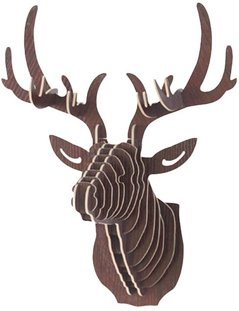 Houten Dierenhertenkop Puzzel - Dailygoods- Hertenkopmodel DIY