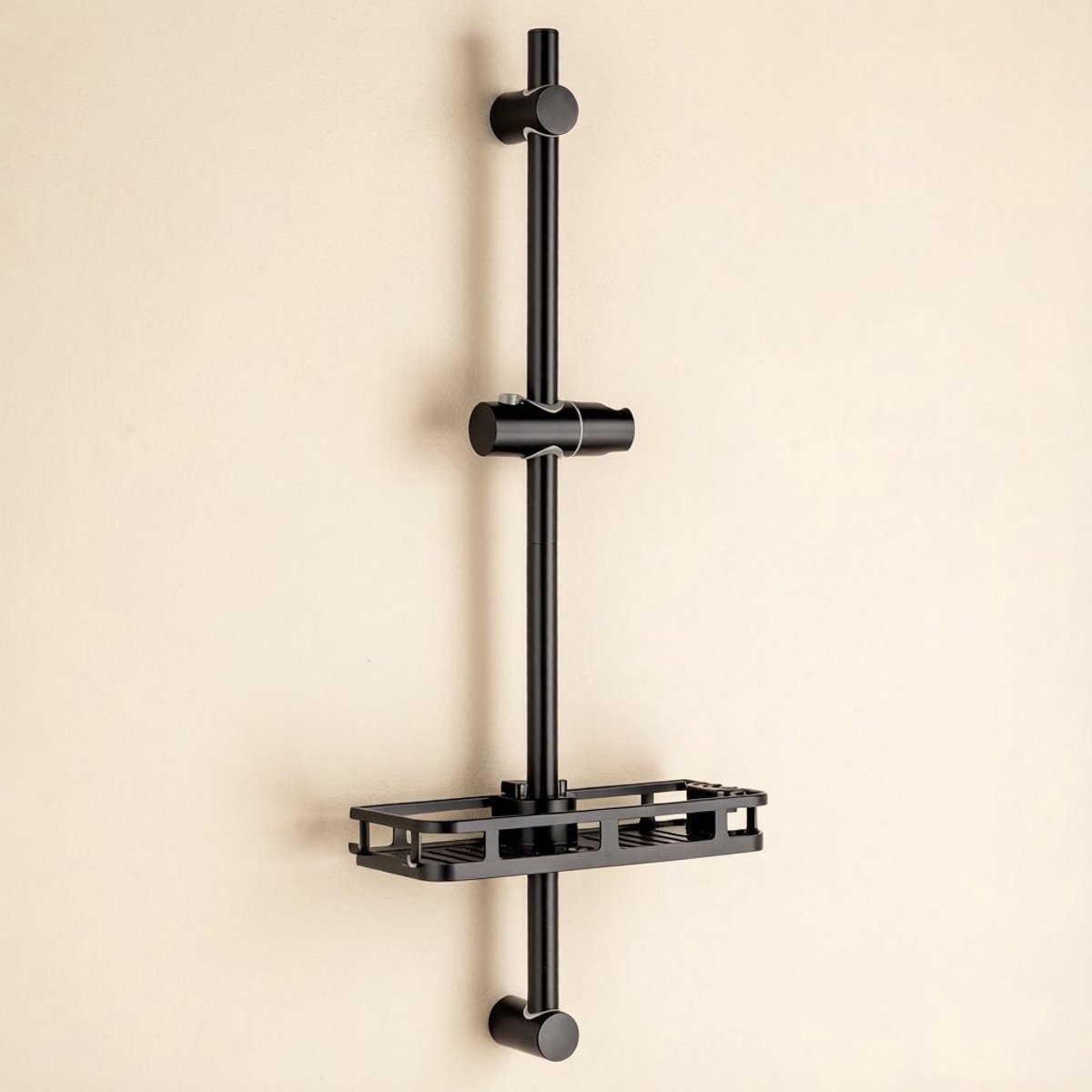 Auralum Max Glijstang - 70 cm - RVS Douchestang - Met Zeepschaal - Verstelbaar hoogte - Douche Glijstang - Eenvoudige Installatie - Universal - Zwart