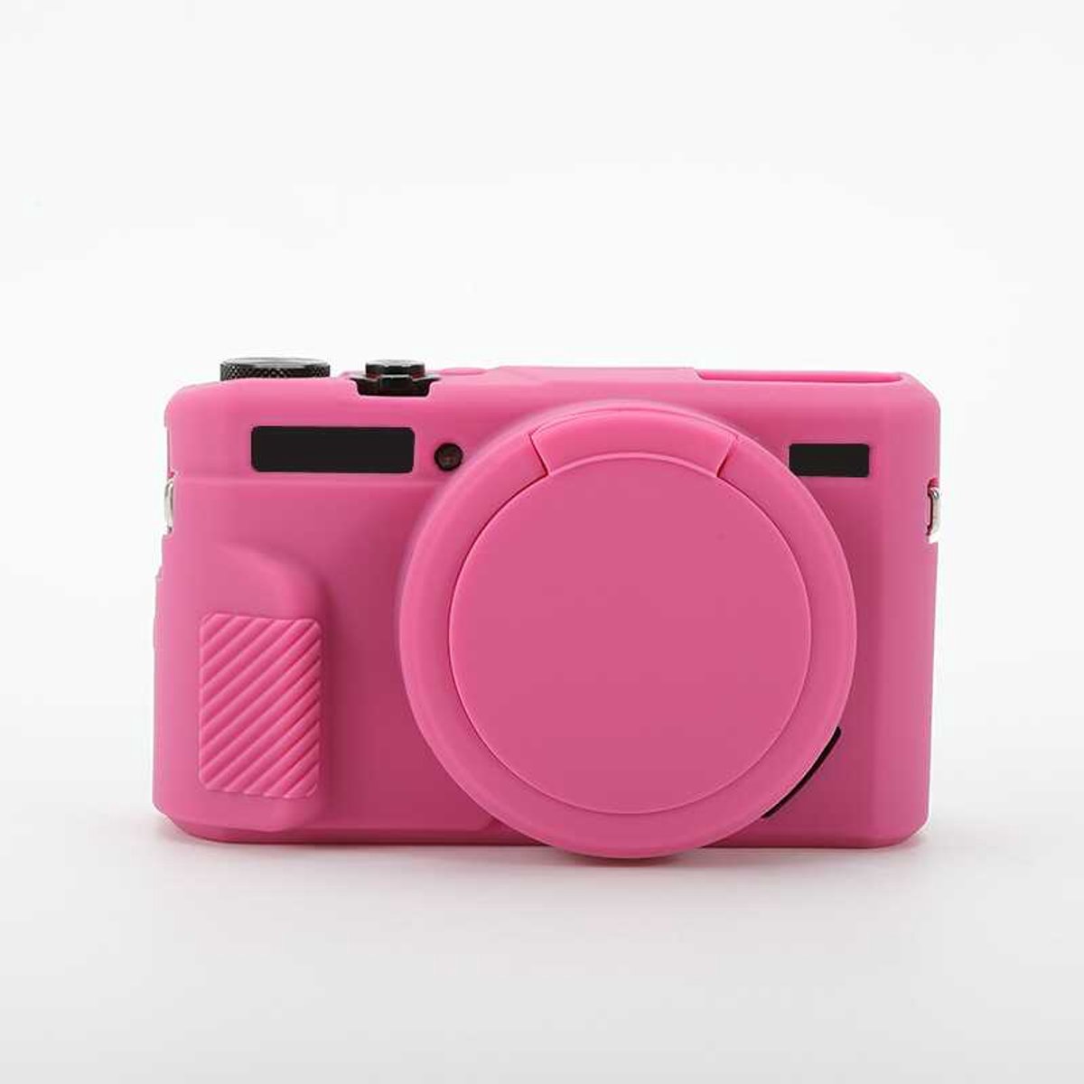 LISM-Cameratas Geschikt voor G7X Mark II, beschermhoes Geschikt voor Canon Powershot G7X Mark II digitale camera, verwijderbare siliconen lensdop, zachte rubberen beschermhoes voor de camera - roze rood.