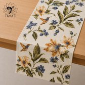 Tavas Tafelloper - 40 x 140 cm - Bruin - Vogeltuin - Tafeldecoratie - Tafelkleed - Tafellaken - Katoen