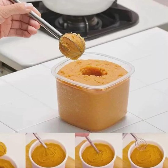Keukenmixer RVS - Keukenaccessoire - Sauzen Maken - Ergonomisch Ontwerp - 20 cm - Zilverkleurig — afbeelding 3