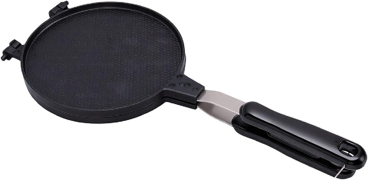 IJskegelmaker Wafelkommaker - Crêpe Pan - Desserts Maken - Anti-aanbaklaag - 39x17.5x5 cm - Zwart