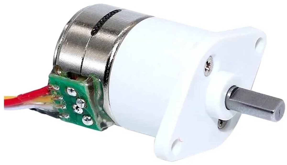 Stappenmotor - Micro Gear Motor - Hobby Projecten - Metaal Transmissie - 15 mm - Zilver