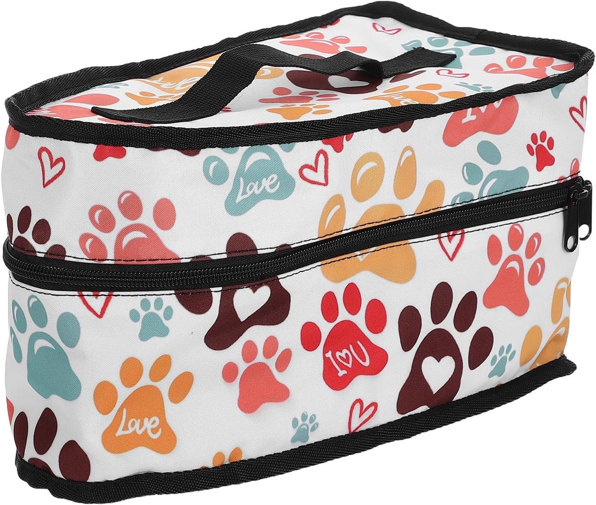 Stoomstrijkijzer tas - Stoomstrijkhoes - Veilig opbergen - Hondenpoot design - 30 cm - Multicolor