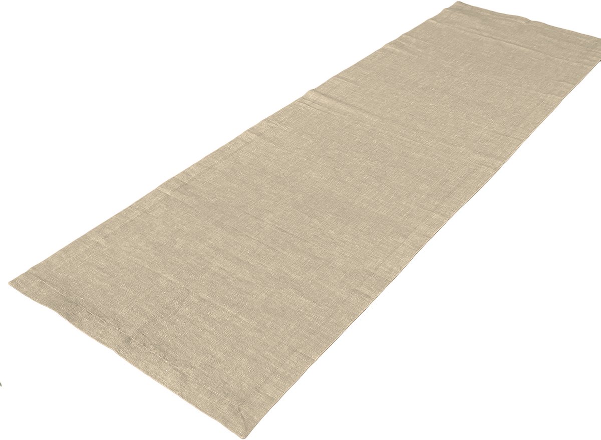Tafelloper Scantex Corsini - kleur Taupe - 50% linnen / 50% katoen