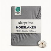 Sleeptime Jersey Stretch Hoeslaken - 100% Katoen - 140x200 - Grijs