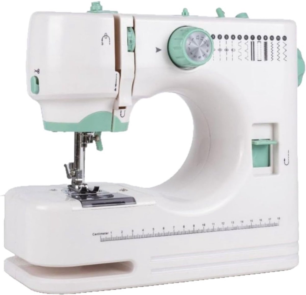 Draagbare Naaimachine - Elektrische Naaimachine - Snelle Reparatie - 12 Steeksoorten - 26 x 10.5 x 23.5 cm - Groen