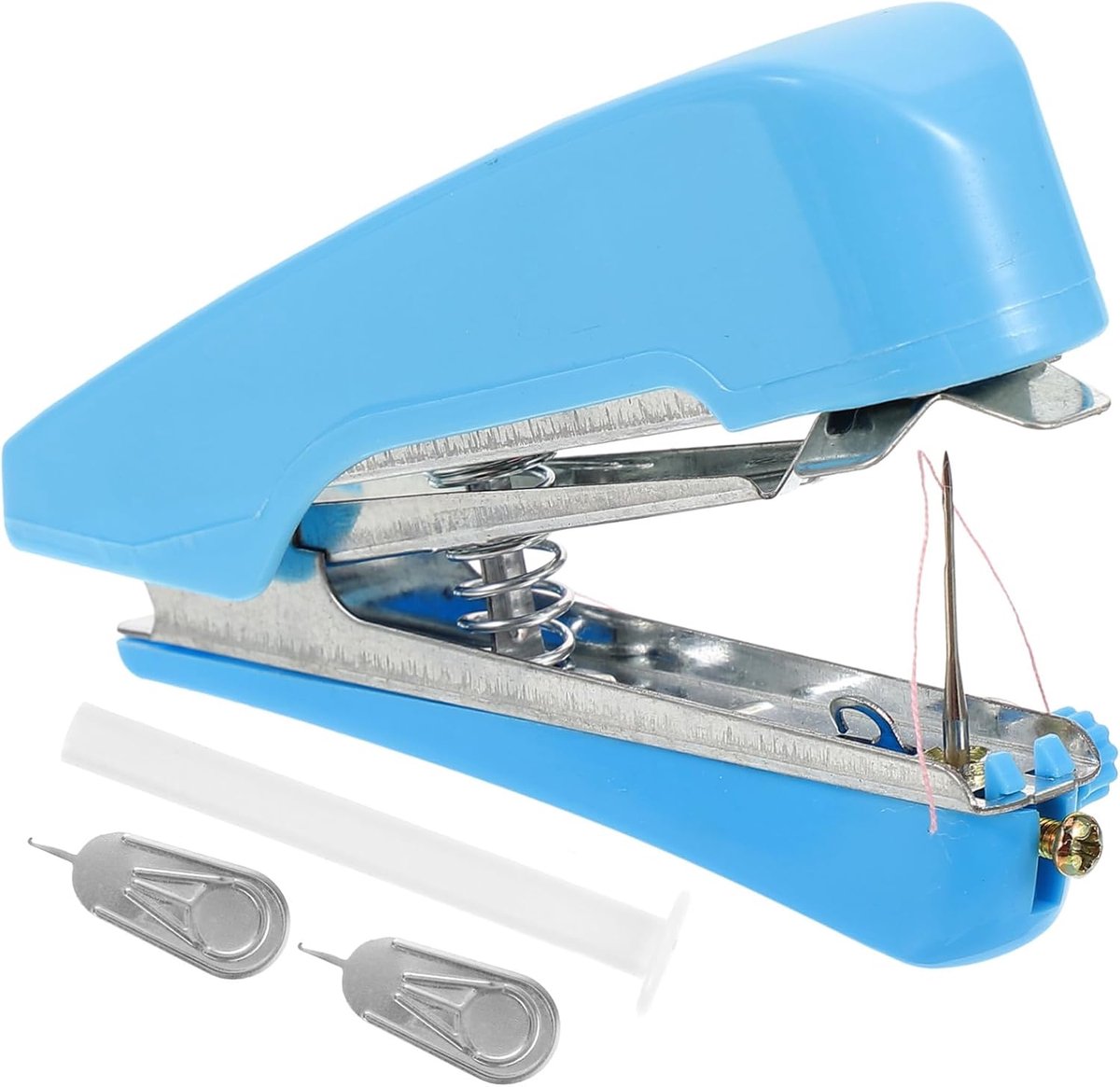 Mini Naaimachine - Draagbaar Naaiset - Kleding Repareren - Handmatig Bedienbaar - 7x11x2.3 cm - Rood