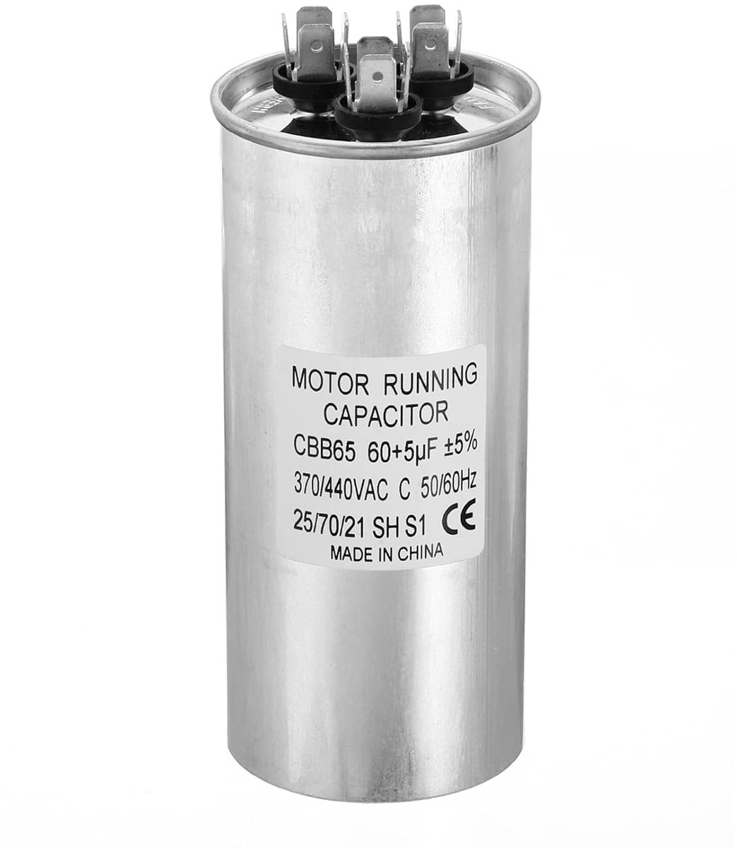 Start Condensator - Motor Condensator - Motor Starten - Dubbele Werking - 60 + 5uF - Zwart