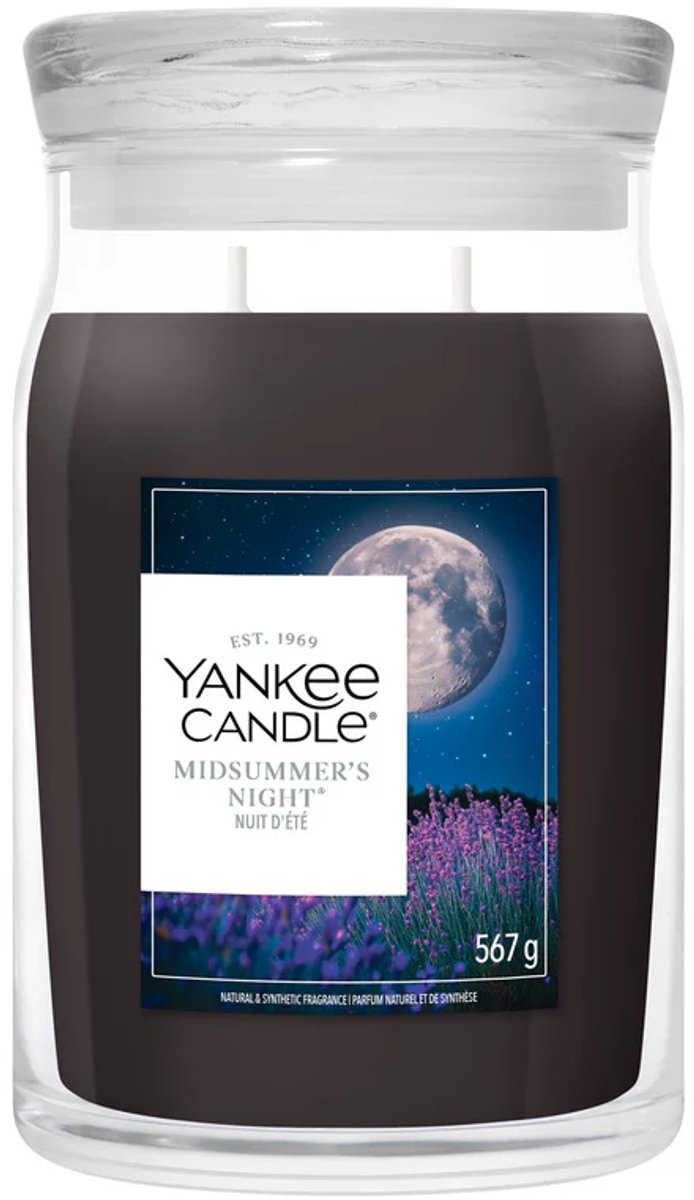 Yankee Candle Midsummer’s Night Large Jar Geurkaars - 90 branduren - twee lonten Zwart