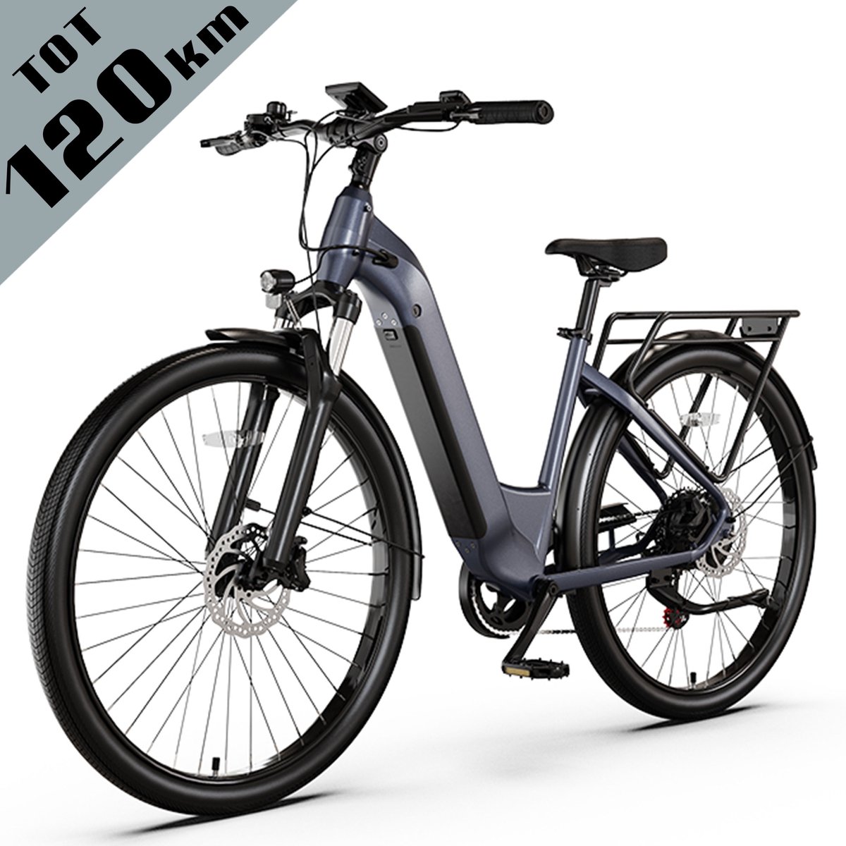 Vankel J1 Elektrische Stadsfiets 29 Inch – 720Wh LG Accu – Actieradius tot 120 km – Dubbele Koppelsensor – Hydraulische Schijfremmen – Shimano 7 Versnellingen - zwart