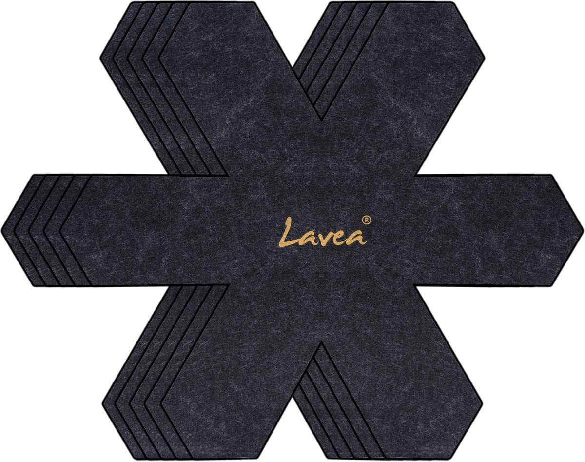 Lavea® Pannenbeschermers Set van 5 van vilt – donkergrijs, 38 cm, 3 mm dik – Vilten pannenbeschermers en stapelbescherming voor pannen en potten