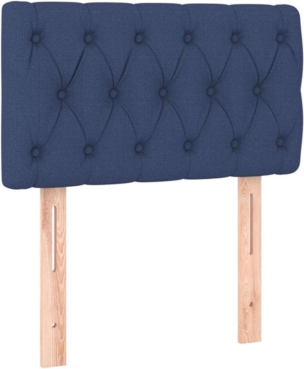 Hoofdbord Bed - Hoofdeinde Stof - Bed Compleet Maken - In Hoogte Verstelbaar - 80x78 cm - Blauw
