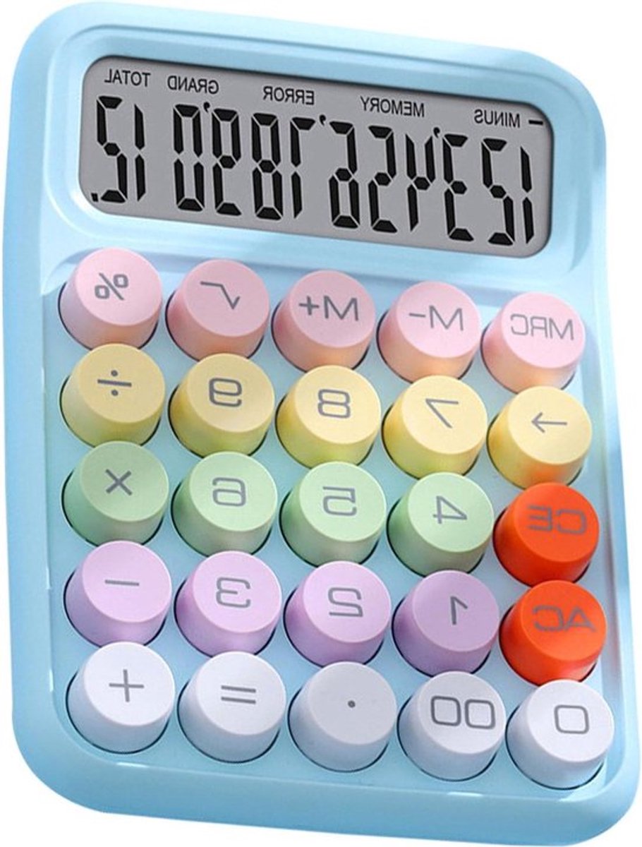 Rekenmachine Desktop - Kantoorcalculator Studiecalculator - Efficiënt Berekenen - Morsbestendig Ontwerp - 30.3 x 18.4 x 2.9 cm - Hemelsblauw