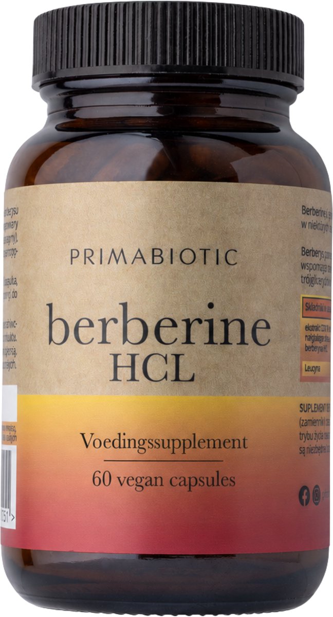 Berberine 400 mg – Primabiotic | 60 Vegan Capsules | Berberis Vulgaris-extract | Hoge Absorptie | Hooggedoseerd & Veganistisch | Zonder Toevoegingen