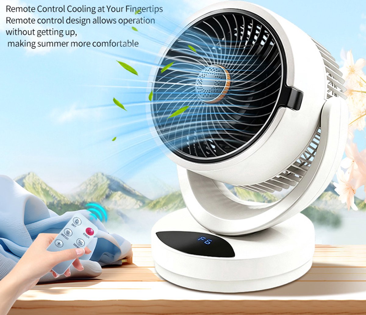 Airco - Mobiele airco - ventilator - fan - aircooler - airco zonder afvoerslang - airconditioning - luchtkoelventilator voor slaapkamer en kantoor - 12H Timer - USB Charging - 6-level adjustment – foto 2